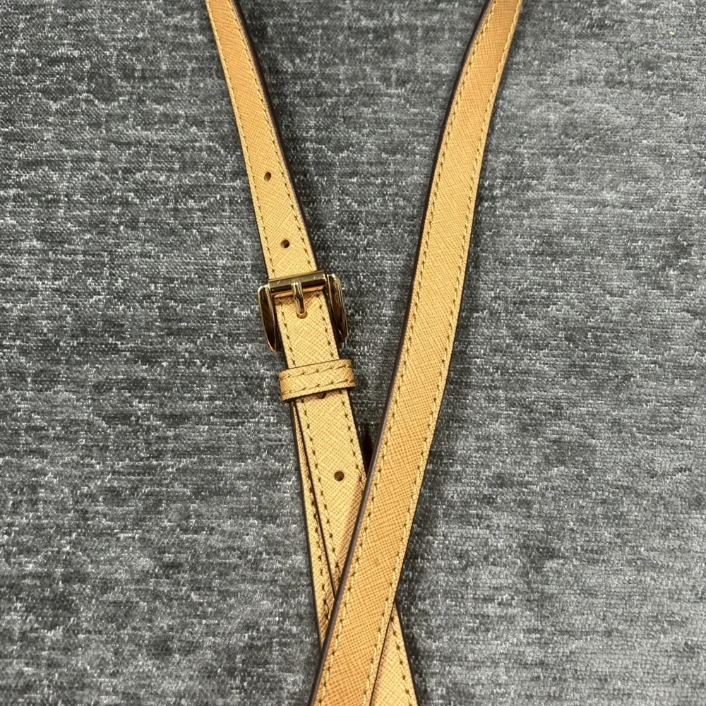 Michael Kors Tan Brown Replacement Crossbody Strap Gold Hardware Saffiano Purse - Picture 6 of 7